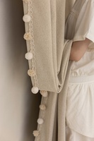 Kain Gorden Blackout Katun Linen Dua Sisi SA0367 untuk Ruang Tamu Rumah Modern, Pasokan Pabrik, Motif Teh Susu