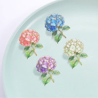 Lot de broches en émail souple motif floral d'hortensia assorti, multicolores, en alliage de zinc, pour la décoration de vêtements, sacs à dos et revers