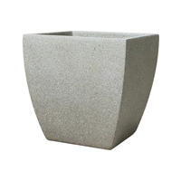 Offre Spéciale : Ensemble de 4 Jardinières Minimalistes, Écologiques et Légères, Carrées Courtes, Texturées à Pois, Gris Clair Mat, pour Jardin, Maison et Extérieur