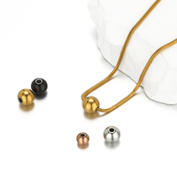 Perles d'espacement rondes en acier inoxydable plaqué or 18 carats, très vendues, pour la fabrication de colliers, bracelets et bijoux - Fournitures de bijouterie