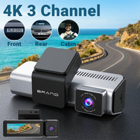 Caméra embarquée 4K 3 canaux GPS Fisheye Wifi Triple objectif 4K+2K+2K avec capteur G et surveillance de stationnement IA
