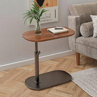 Table basse rotative en bois, design moderne, couleur noyer, petite table d'appoint réglable pour canapé et chevet