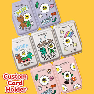 Étui de téléphone <span class=keywords><strong>Apple</strong></span> créatif et mignon avec porte-cartes magnétique, dos en PU et fente pour cartes, motif de dessin animé, pour usage transfrontalier - Product Image 5