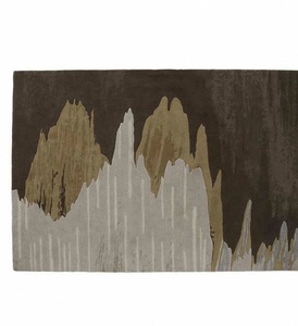 Modern Abstract <b>Hand</b> Tufted High Pile 100% Wool Rug Ocean Inspired Design Washable Non-Slip Extra Thick Nylon Backing Prayer Use - Product Image 1