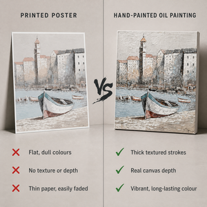 <span class=keywords><strong>Peinture</strong></span> sur toile murale « Port Côtier » avec <span class=keywords><strong>bateau</strong></span>, 100x100cm, style méditerranéen, pour décoration de salon, prête à accrocher - Product Image 4