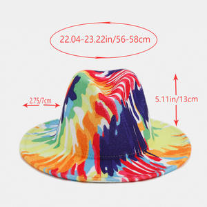 หมวกสักหลาดขนสัตว์ปาร์ตี้สำหรับทั้งชายและหญิงหมวกสักหลาดกว้างหมวกขนสัตว์100% - Product Image 6