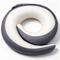 Oreiller de voyage ergonomique en mousse à mémoire de forme avec housse amovible, en forme de U, pour avion, lavable, directement de l'usine