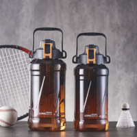 Bouteilles d'eau sportives Longstar 2L, écologiques, réutilisables, à boire directement, anti-fuite, sans BPA, avec corde, pour le bureau, la salle de sport, les voyages