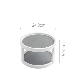 Organizzatore da cucina pigro antiscivolo in plastica a 2 livelli giradischi di 360 gradi portaspezie con armadio a 360 gradi per dispensa - Product Image 2