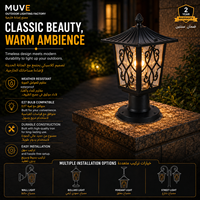 Lampadaire extérieur classique moderne avec motif décoratif en spirale et verre transparent