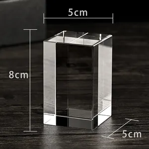 JY-grabador láser K9 de cristal 3D, diferentes formas, composición cuadrada, pequeños bloques de vidrio, cubo en blanco