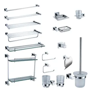 new products 2023 Good design minimalist hotel bathroom and kitchen stainless steel accessories full set
