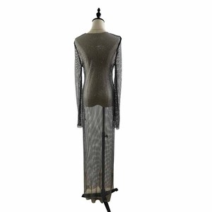 Vestido largo femenino de verano con cristales brillantes, traje ceñido informal con diamantes de imitación para mujer adulta, venta al por mayor, V094 - Product Image 5