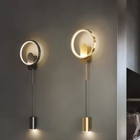 Applique murale moderne en fer doré avec surface acrylique, garantie 2 ans, lampe de lecture LED pour chambre d'hôtel, usage intérieur