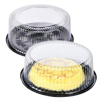 Boîtes d'emballage pour gâteaux jetables en PET recyclé Lesui, contenants ronds en plastique de 12 pouces avec couvercle transparent
