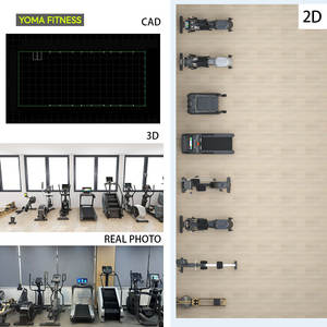 Paquete de máquina de ajuste cruzado, cinta de correr curvada, deporte aeróbico, entrenamiento cardiovascular completo, equipo de gimnasio comercial para atletas de juegos Hyrox - Product Image 2