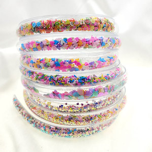 Vendita calda all'ingrosso di colore della caramella sabbie mobili Glitter accessori per capelli ragazze fascia in PVC per bambini vendita diretta in fabbrica - Product Image 2