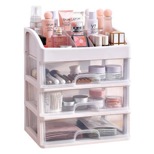 Organizador de cosméticos transparente con tapa, caja de almacenamiento apilable para maquillaje, productos para el cuidado de la piel, organizadores de maquillaje para tocador - Product Image 4