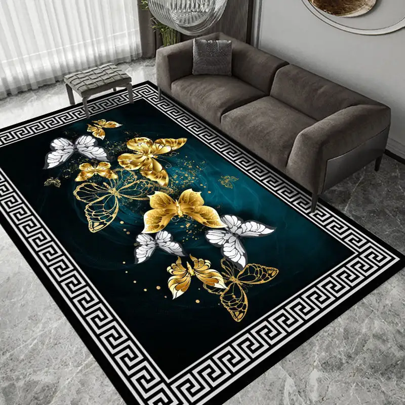 Tissu de sol Royal de haute qualité, tapis de luxe moderne en velours cristal, zone 3D pour salon, gris