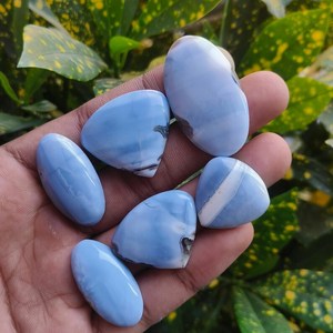 Lote de 6 piezas de ópalo azul natural de Owyhee, cabujón ligero certificado, 149 quilates, gemas sueltas a granel, proveedor y fabricante de la India - Product Image 1