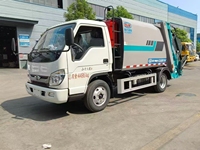 Camion à ordures compacteur Foton de 6 mètres cubes 4X2 à chargement arrière, adapté à la collecte des déchets dans les zones résidentielles et les rues