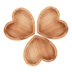 Tirelire en bois en forme de cœur pour enfants de 5 à 7 ans, design moderne et simple, ornement artisanal de bureau - Product Image 2