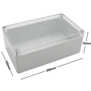 IP65 Waterproof Dustproof Shockproof Transparent Topcover Plastic Enclosure RPE101T 200*120*75mm