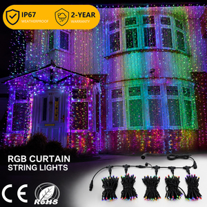 Luces LED RGB de Cortina de 10m con Cable de Goma H03RN-F, Impermeables, para Ingeniería, Exteriores, Bodas, Escenarios, Decoración de Eventos - Product Image 1