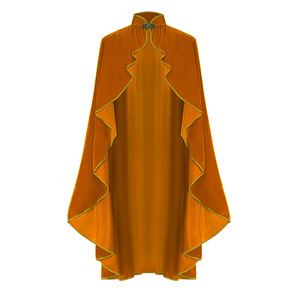 Lujosa capa Medieval para adultos Halloween Cosplay elegante renacimiento Vintage Knight Lord Lady capa larga de terciopelo - Product Image 3