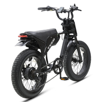 Vélo électrique Fat Bike 48V 750W, 20 pouces, double siège, autonomie 70 km, vitesse 45 km/h, batterie 15Ah, 7 vitesses, suspension, cadre en acier Hiten, vélo électrique de banlieue
