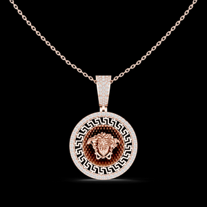 Colgante de Diamantes con Diseño Griego de Medusa en Plata de Ley, Joyería de Lujo para Mujer para Bodas, Aniversarios y Fiestas - Product Image 6
