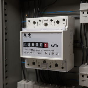 Medidor de Electricidad Monofásico de 4 Ranuras DIN, 230V 10(100)A IEC 62053-21 con Pantalla de kWh - Product Image 2