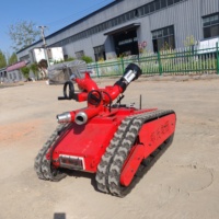 Robot de lutte contre les incendies tout-terrain sur chenilles Q235 en acier, transmission d'images sans fil, télécommande à 150 mètres, pulvérisation d'eau longue portée