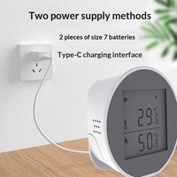 Détecteur d'alarme WiFi haute précision pour la température, alarme de température élevée et basse, capteur d'humidité domestique avec application Tuya, alimentation par batterie et USB