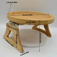 Table d'appoint moderne en bambou avec accoudoir, finition laquée, pliable, écologique, multifonctionnelle, pour la cuisine