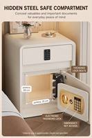 Coffre-fort de chambre à coucher de style meuble avec serrure à clé, ports de charge USB Type-C, multiprise intégrée et rangement dissimulé pour objets de valeur