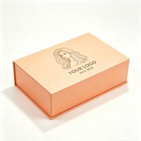 Boîte cadeau de luxe pour extensions de cheveux recyclables en gros, emballage de perruque, boîte cadeau cosmétique à encre de soja avec satin