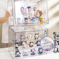 Boîte de rangement en plastique pour figurines organisateur garage kit affichage collecté jouets spectacle étagère conteneur de rangement boîte