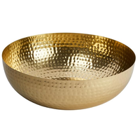 Bol rond en métal moderne, design martelé, service de table, vaisselle, cadeau de mariage, cadeau de retour, prix de gros, bol polyvalent