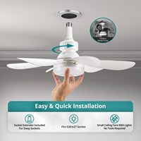 Ventilateur de plafond moderne TSINYE E27 avec éclairage, télécommande, 6 pales, lumière 4100K CCT commutable et dimmable pour chambre et salon