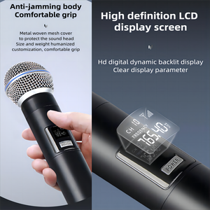 Microphone dynamique sans fil professionnel 4 canaux OEM Vocal <span class=keywords><strong>SM</strong></span> <span class=keywords><strong>58</strong></span> UHF pour KTV église discours karaoké - Product Image 5