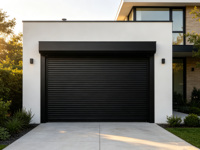 Porte à enroulement motorisée en aluminium résistante au vent, porte en aluminium lourd, design minimaliste pour usine, entrepôt, extérieur