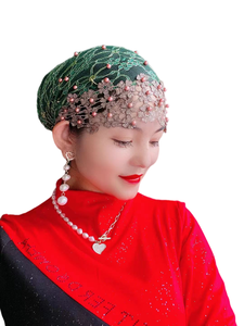 ด้ายสีทองลายดอกพลัมไข่มุกปักลูกปัดโพลีเอสเตอร์แบบสุภาพสำหรับงานแต่งงานระบายอากาศได้ดีสำหรับคุณแม่ - Product Image 1