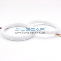 Feux de jour LED Angel Eyes multicolores RGB en coton avec clignotants jaunes pour phares de voiture universels