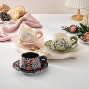 CRAFTS HUB Ensemble de tasses à café en céramique modernes avec poignée, compatibles lave-vaisselle et micro-ondes, 300 ml, sans danger pour les aliments, boîte en papier kraft, cadeau - Product Image 3