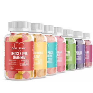 Gommose Vegane per la Bellezza dei Capelli per Donne Adulte con Curcuma, Tè Verde, Mirtillo Rosso, Muschio Marino, Vitamina C, Aceto di Mele, Collagene, Sambuco e Semi Neri - Product Image 1