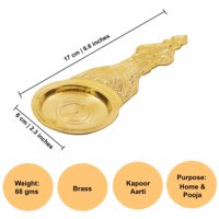 Grande cuillère traditionnelle en laiton pour Aarti et Pooja, durable, fabriquée à la main, essentielle pour la Puja, parfaite pour le culte quotidien