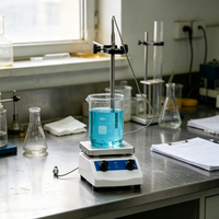 Pengaduk Magnetik Digital dengan Hotplate, Timer 9999 Menit, Layar LCD, Pengaduk Pemanas Laboratorium untuk Penelitian Sains