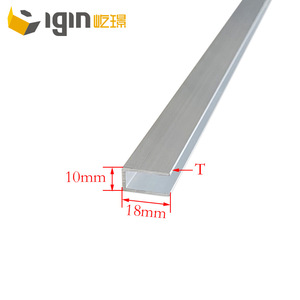 Profilé en aluminium Igin, largeur 18 mm, hauteur 10 mm, en forme de U, pour support de mur rideau - Product Image 2