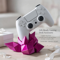 Support de manette de jeu en cristal, sculpture imprimée en 3D faite à la main, organisateur de bureau pour joueurs